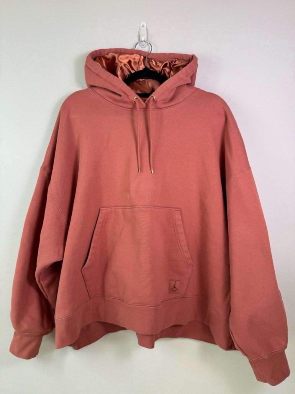 Jordan Flight Fleece Pullover Hoodie Women’s 2XL Oversized Orange Satin Hood